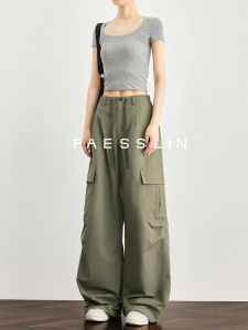 FAESSLIN | Light and Comfortable Military Green Womens Casual Overalls