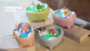 BHQ Cute Bathtub Humidifier Portable Aromatherapy Diffuser Car Desktop Ornament Decoration Pewangi Rumah