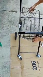 Xe Siêu Thị Xe Kéo Hàng Xe Đi Chợ 2 Tầng Nhập Khẩu Chất Lượng Cao XDC04