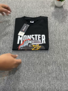 kaos anak motif gambar monster truck gratis stiker sablon nama baju anak laki laki
