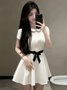 Ge·an·fei | White Dots A-line Slimming Dress For Petite Figures