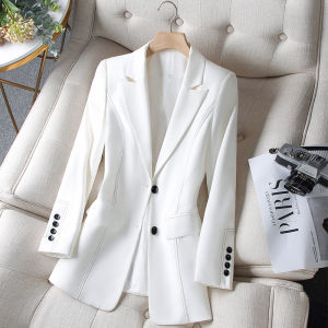 Black Suit Jacket Womens Casual Slimming High-Quality Spring Autumn New Style Commute Polyester Long Sleeve One-Button