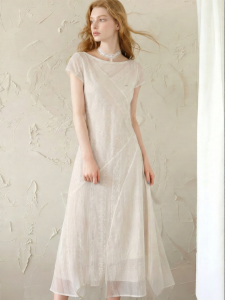 Summer New Elegant Embroidered Womens Long Dress