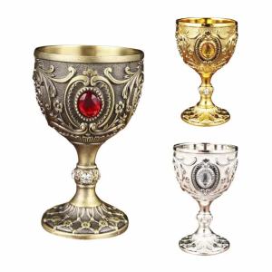 Mini 30ML Metal Wine Glasses Vintage European Style Wine Cup Champagne Cocktail Glasses Bar Drinkware Home Decoration Cup