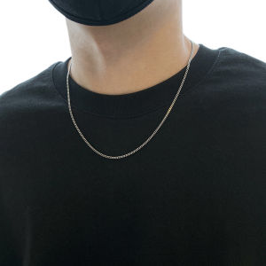 S925 Sterling Silver Cuban Link Necklace for Men Thin American Style Summer Clavicle Chain Fashion Jewelry Accessory