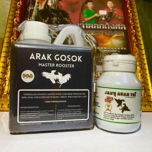 PAKET PRO 27 ARAK GOSOK MASTER ROOSTER 500 ML + JAMU AYAM TGI KAPSUL PAKET PERAWATAN AYAM ADUAN TERLARIS DAN TERPOPULER