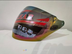 KACA helm GM icon half face pelangi silver smoke bening visor helmet