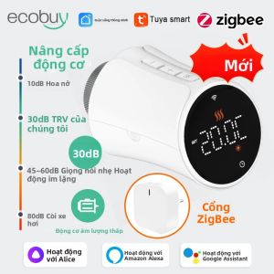 Bộ Điều Khiển Nhiệt Độ Đầu Van Điều Nhiệt Thông Minh Zigbee 3.0 Với Khả Năng Tương Thích Với Alexa Google Home Ứng Dụng Smart Life