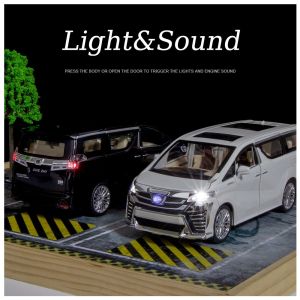 1:24 Scale Toyota Vellfire MPV Alloy Car Model Light & Sound Effect Diecast Car Toys for Boys Birthday Gift Kids Toys Car Collection