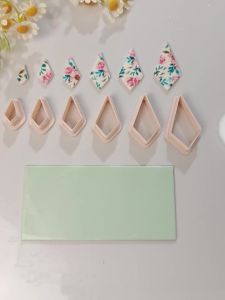 3pcs/set BOHO Fan Shape Polymer Clay Cutters for Earring Making Geometric Stripe Clay Molds for Jewelry & Pendants Crafting