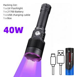 Alonefire | Alonefire 40W 365nm UV Led Blacklight High Power Flashlight Rechargeable Pet Urine Tinea Ore Money Jade Gem Scorpion Lamp Torch