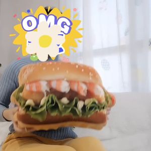 NTL B009 Balmut Sandwich / Boneka Bantal Selimut Burger Lucu