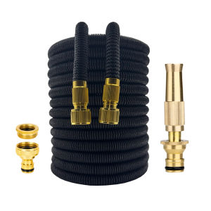 Gardening Irrigation Tools Expandable Magic Hose Flexible Black Garden Hose High-Pressure Car Wash Clean Nozzle 25FT-100FT