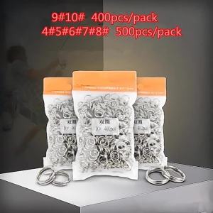 400/500pcs Fishing Split Rings 4-10mm Crank Hard Bait Snap Strengthen Double Loop Split Open Carp Fishing Lure Pesca Accessories