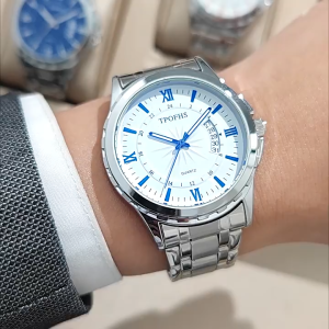 【READY STOCK】 New Luxury Waterproof Mens watch High-end Stainless Steel Strap Watch With Calendar Quartz Wristwatch男士手表