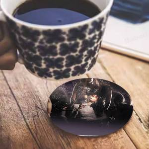 Rapper Che REST IN BASS Themed Wooden Coaster Non-Slip Heat Resistant Dining Table Decoration Cafe Restaurant Unique Gift