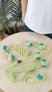 Pet Toy Dog Bite Rope Toy Chew Toys For Puppy Medium and Large Breed Colored Cotton Rope Teeth Molar