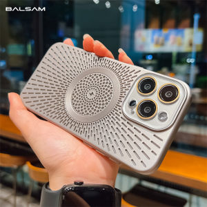Luxury Hollow Heat Dissipation For Magsafe Magnetic Wireless Charge Case For iPhone 16 15 14 13 12 Pro Max Matte Hard Thin Cover