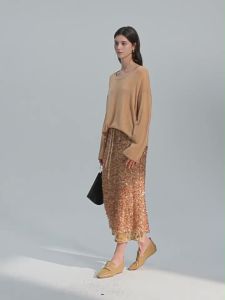 SUSHE | Glitter Party Metallic Mesh and Velvet Embroidery Double Layer Midi Skirt
