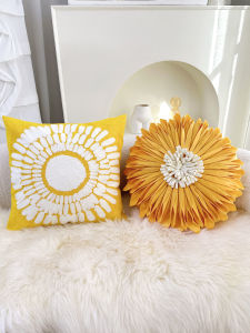Scandinavian Style Floral Yellow Pillow