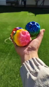 High Bouncing Foam Balls for Adults Improve Hand-Eye Coordination Sports Training Bouncy Moon Space Ball High Rebound Hole Ball Crater Rubber Jumping Toy for Kids Outdoor Play