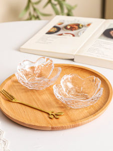 Creative Sakura Glass Small Plate Condiment Sauce Dish Japanese Style Home Use Vinegar Plate Hot Pot Seasoning Plate