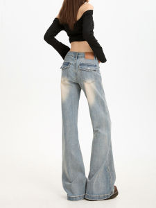 Retro American Flared Jeans Womens Winter New Design Slimming Versatile Non-Matching Leggings Pants Casual Cotton Denim