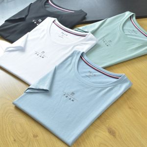 Mens Breathable Summer T-shirt with Elastic Comfort and Short Sleeves Printed Letter Brand: Duobo Deer Style: Youth Popular