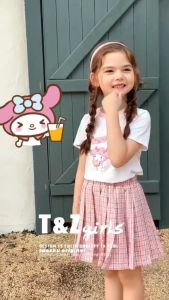 ชุดเซ็ทซานริโอ้Kuromi My Melody Cinnamoroll ชุด Sanrio ชุดลายสก๊อตเด็ก 3-10 ปี (ชุดเซ็ตเด็กผู้หญิง 3-10 ปี)