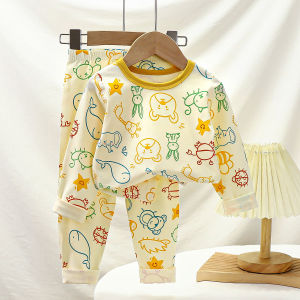 Tagkita | Cotton Boneless Childrens Sleepwear Set For Spring and Autumn