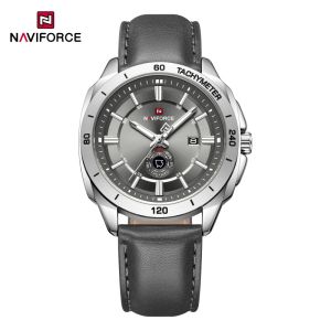 Naviforce | NAVIFORCE Mens Sports Watch Day Date Display Fashion Leather Strap Quartz Movement Casual Business Wristwatch for Men
