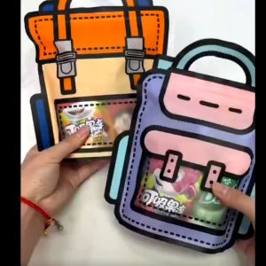 Candy Bag with Zipper Cartoon Packbag Packaging Bags Cute Food Snack Bag Kids Festival Gift School wholesale notebook school supplies