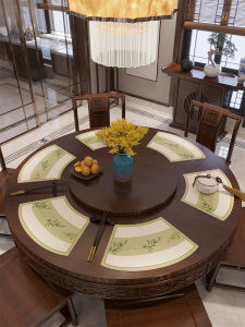 Luxury round Tablecloth Hotel Restaurant High-End Sensation New Chinese Style Waterproof Oil-Resistant Rotating Dining Table Mat