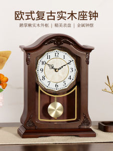 นาฬิกาตั้งโต๊ะสไตล์ยุโรป ทรงไม้แท้ ห้องนั่งเล่น บาร์ ตกแต่งบ้าน โมเดิร์น สร้างสรรค์ นาฬิกาตั้งโต๊ะ HD25