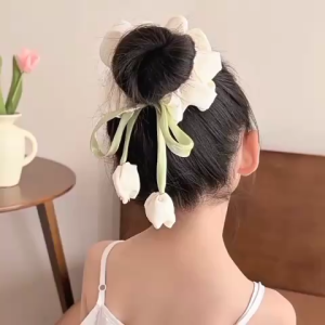 Korean Scrunchie Tulip Flower / Scrunchie Bunga Tulip / Ikat Rambut Kekinian Fashion