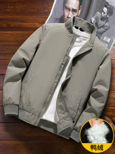 Mens Padded Stand Collar down Jacket Loose Fit Thickened Duck down Short Style Fashion Urban Casual Outerwear Winter Coat