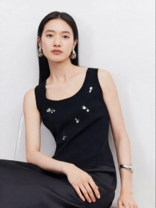 Vero Moda | New Womens Summer Halter Top Round and Square Neck Glitter Wide Shoulder Strap Sleeveless Casual Top