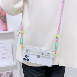 Zeallion Universal Cute Cartoon Dog Bracket Phone Bag Back Clip Bracket Lanyard Chain Clip Smartphones Case Holder Cross Body Strap Phone Stand