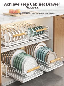 SHUHONG | Pull-out Dish Rack Storage Drawer