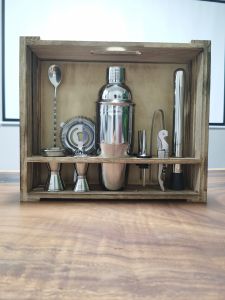 Bộ Đồ Pha Chế Bằng Thép Không Gỉ Có Thể Treo Tường Tại Nhà Bar Bộ Dụng Cụ Pha Chế Có Hộp Đựng Gỗ Hiệu Ứng Cổ Điển