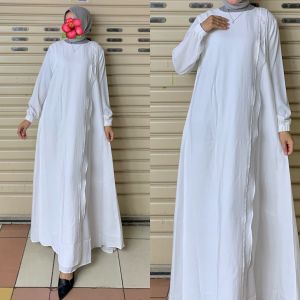 Bajuku Tren Abaya Polos Kombinasi Kaftan Mewah Dress Panjang Wanita Muslim Gamis Lebaran Terbaru syari Baju Gamis Jumbo