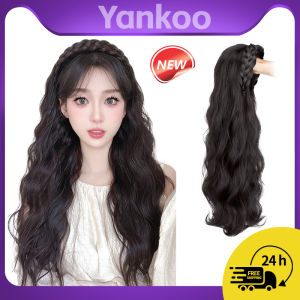 วิกผมหยิกยาวครึ่งหัวของผู้หญิงเกาหลีพร้อมที่คาดผมบิดถักเปีย & ครึ่งอุปกรณ์เสริม Updo มีสไตล์แฮร์พีซต่อผม