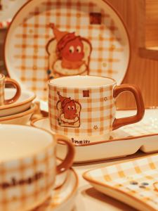 XINGX People Authentic Joint Toast Ceramic Tableware Suit For Home Good-looking Dinner Plate Double-Ear Bowl Sauce Dipping Dishes and Plates