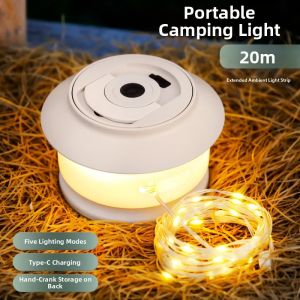 BAIXITANG | Outdoor Camping Atmosphere Lighting Rechargeable Long Battery Life Solar Lamp String