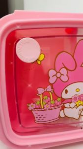 Comel Kids Kuromi Melody Hello Kitty Cinnamoroll Cartoon Lunch Box Containers 550ML Water Bottle