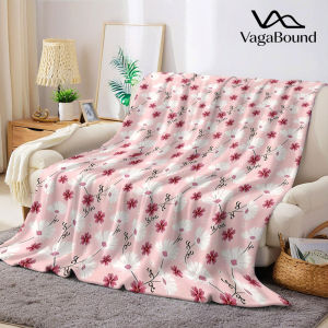 Pink Daisy Vine Print Flannel Blanket Warm Soft Halloween Christmas Decorative Couch Warm Cozy All-Season Gift
