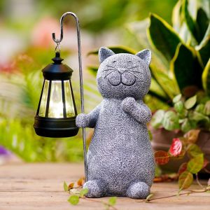 Solar Powered Cat Lamp Outdoor Decorative Ornaments Garden Courtyard Landscape Lighting Creative Small Night Light Balcony Arrangement