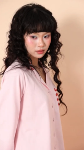 Bộ Mặc Nhà Nữ WINNY Xuân Hè Cotton CVC Quần Dài Tay Dài Màu Hồng Đỏ 1MNCT26007D
