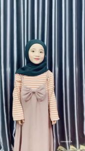 rawaaisha Dress Gamis Anak 1-10 Tahun Pita Kupu-kupu warna cokelat