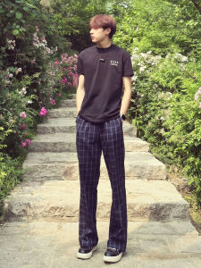 Quần Dài Nam Mùa Hè Mỏng Bằng Lụa Băng Kẻ Caro Quần Dài Ống Đứng Quần Dài Thường Ngày Quần Dài Thể Thao